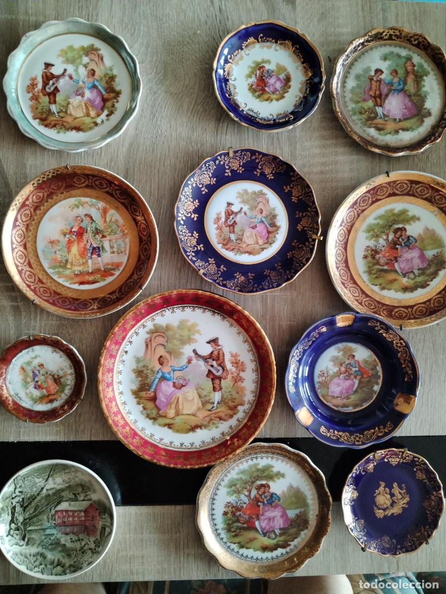 Antiquit&eacute;s: Platos- colecci&oacute;n limoges- lote de 12 platos de porcelana antigua