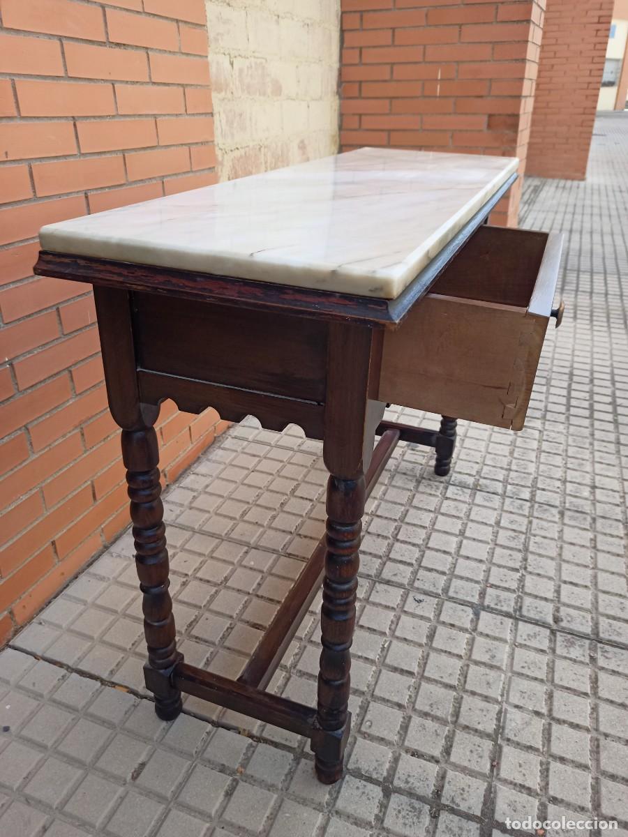 Antig&uuml;edades: Taquill&oacute;n rustico en madera y m&aacute;rmol - Foto 5