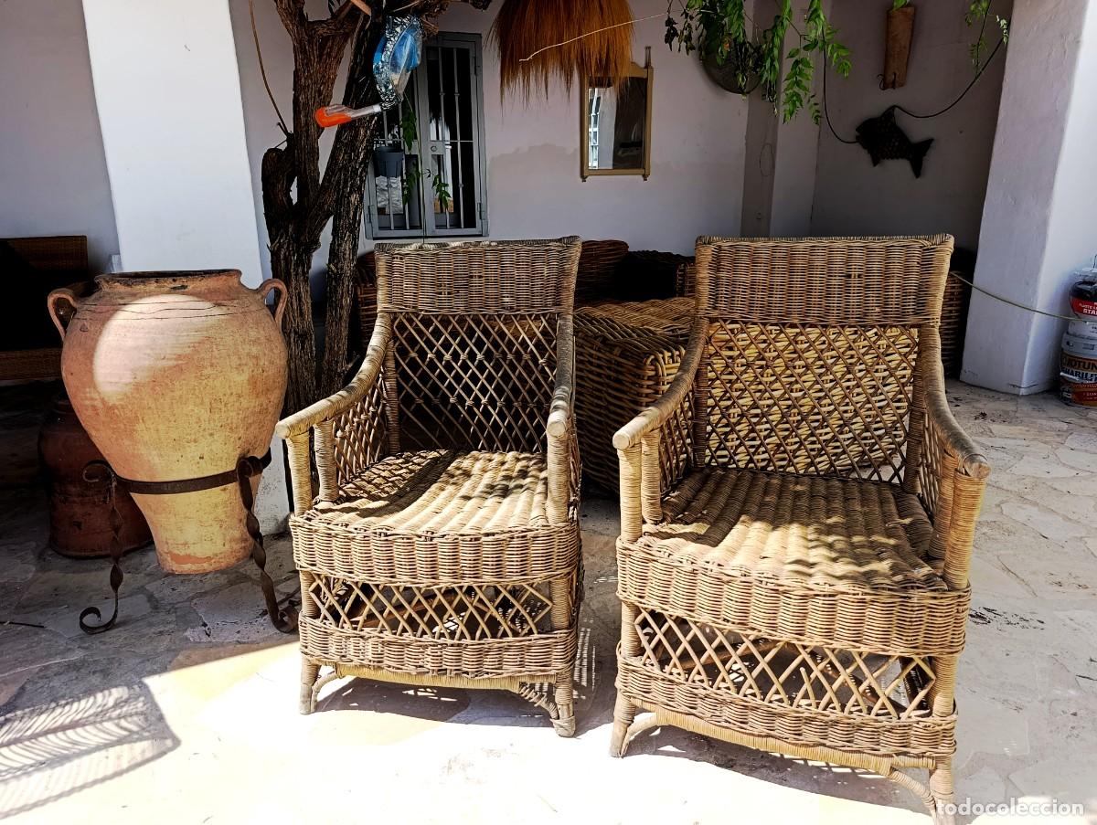 Antiques: Pair of vintage french riviera conservatory chairs circa 1950's