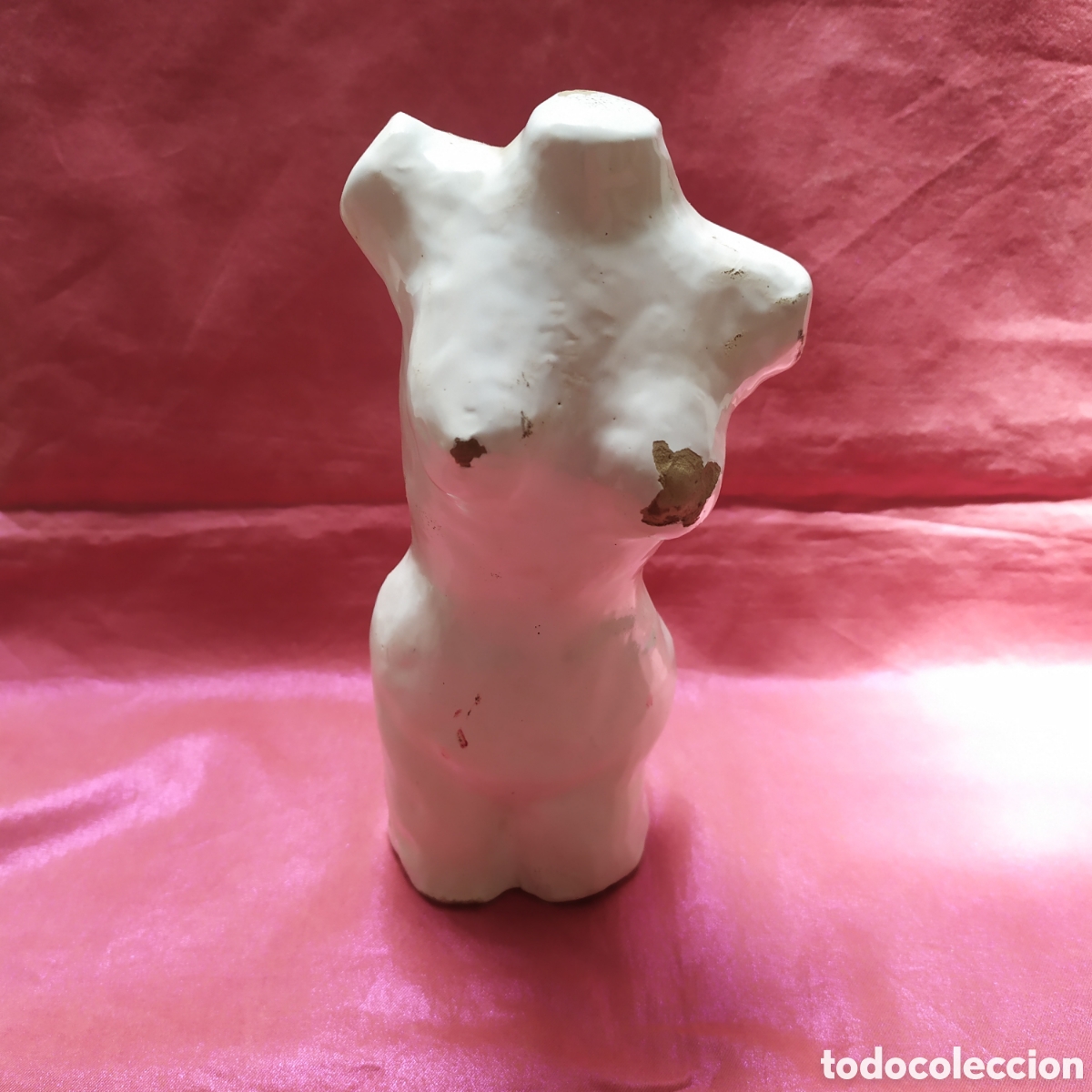 Antiguidades: Torso de cer&aacute;mica vidriada de 18 cm de altura