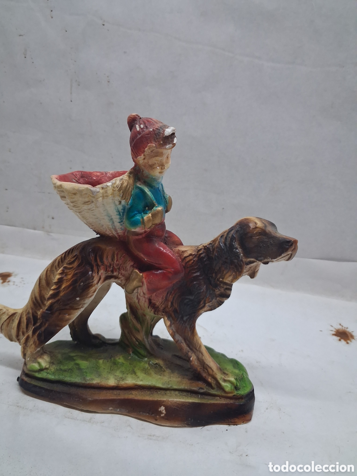 Antig&uuml;edades: Perro y ni&ntilde;o escayola - Foto 1