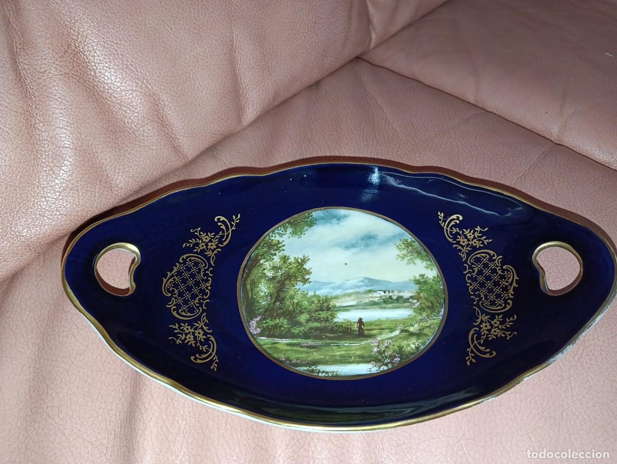 Antiquit&eacute;s: Bandeja Limoges azul