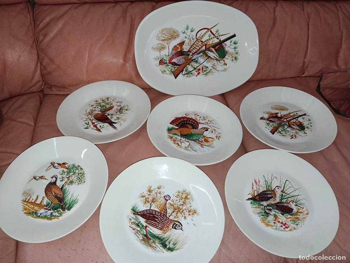 Antig&uuml;edades: Platos y Fuente tem&aacute;tica caza - Foto 1