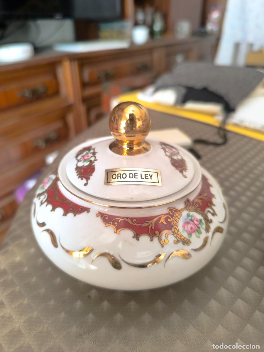 Antig&uuml;edades: Bombonera o azucarero vintage de porcelana fina de marca Limoges