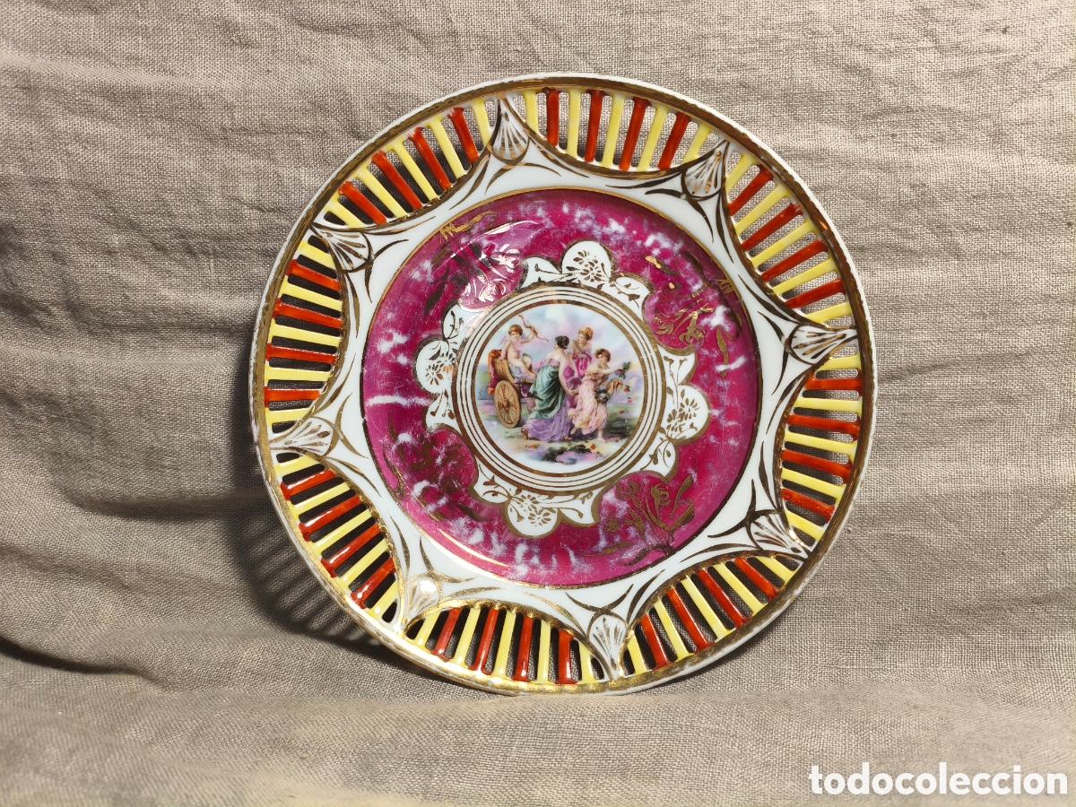 Antig&uuml;edades: Antiguo plato porcelana calada