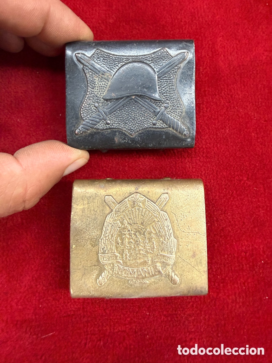 Oggetti Antichi: Lote antiguas hebillas militares,Rumania,a&ntilde;os 30-40