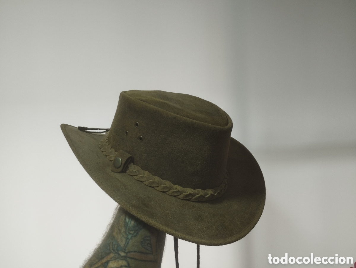 Antig&uuml;edades: Sombrero de cuero aut&eacute;ntico - Foto 2