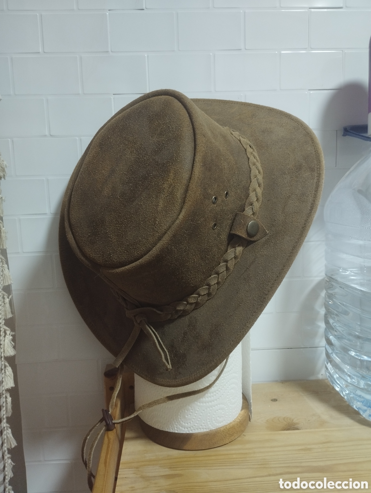 Antig&uuml;edades: Sombrero de cuero aut&eacute;ntico - Foto 6