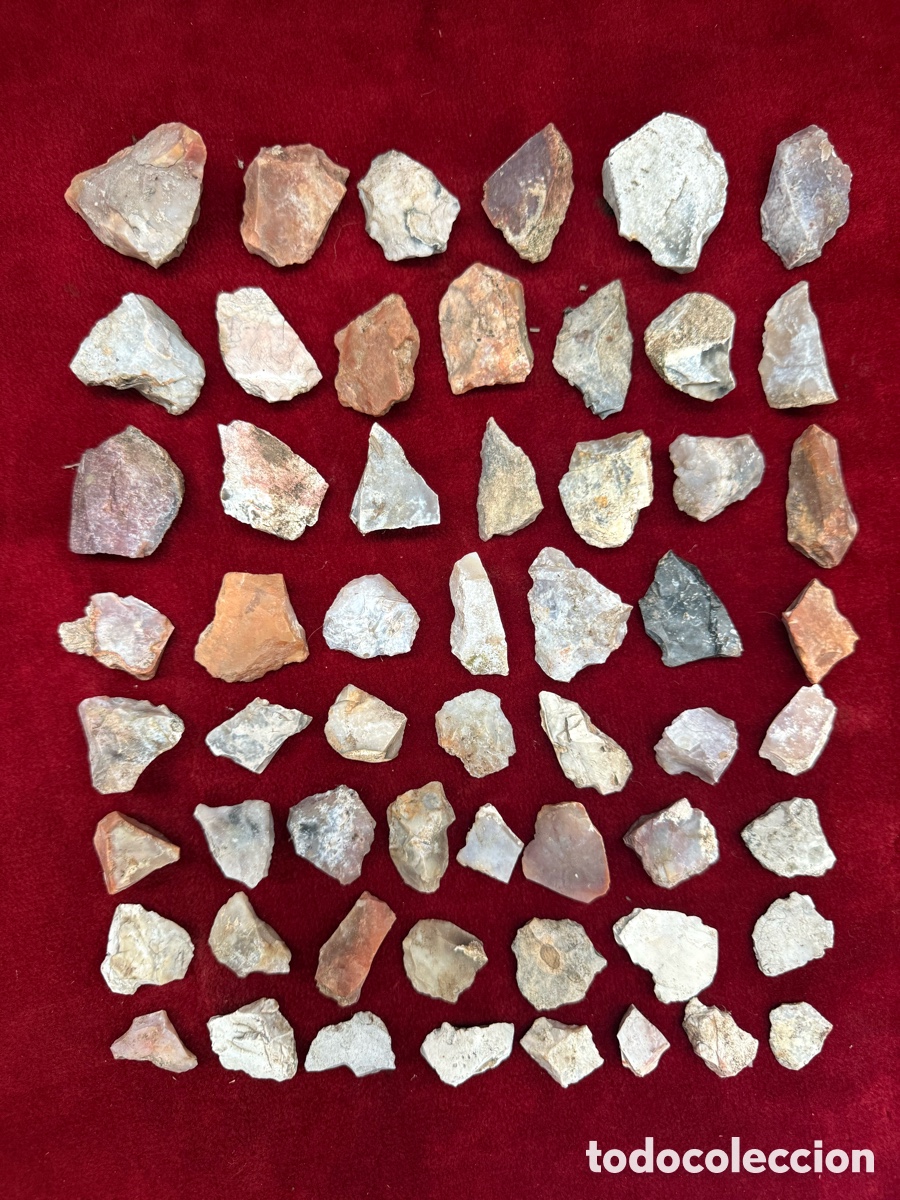 Oggetti Antichi: Gran lote + 50 pedernales de silex!