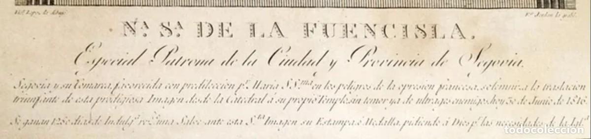 Antig&uuml;edades: Cuadro grabado Virgen de la Fuencisla 1816 - Foto 2