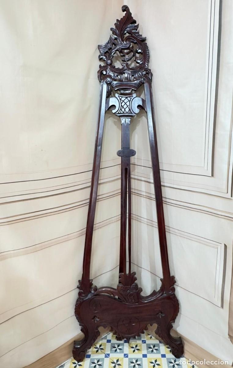 Antig&uuml;edades: Caballete victoriano antiguo de caoba de estilo victoriano