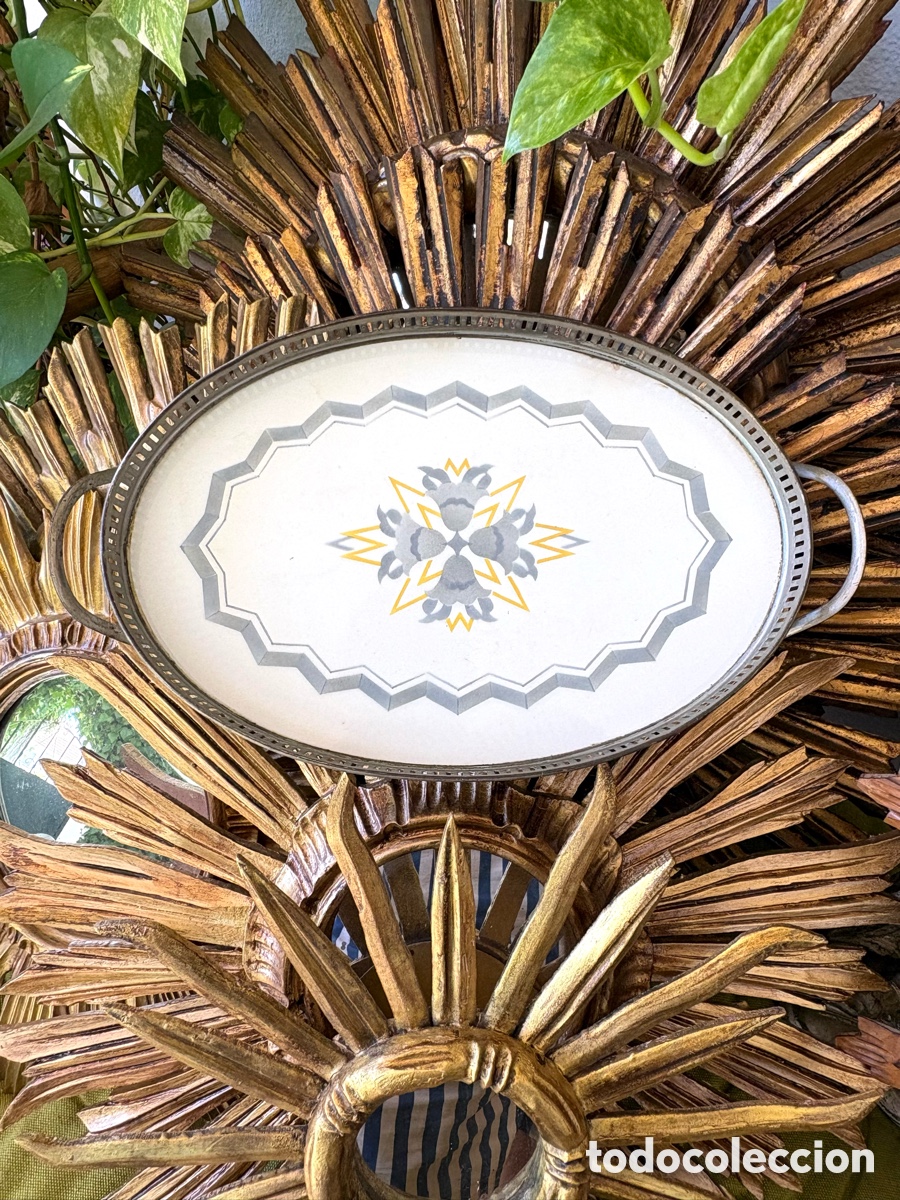 Antig&uuml;edades: ANTIGUA BANDEJA MODERNISTA DE PORCELANA ESMALTADA.