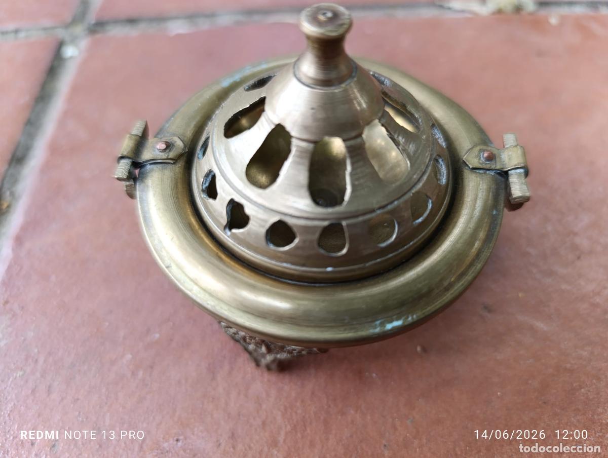 Antig&uuml;edades: PEQUE&Ntilde;O QUEMADOR INCIENSO BRONCE Y LATON.