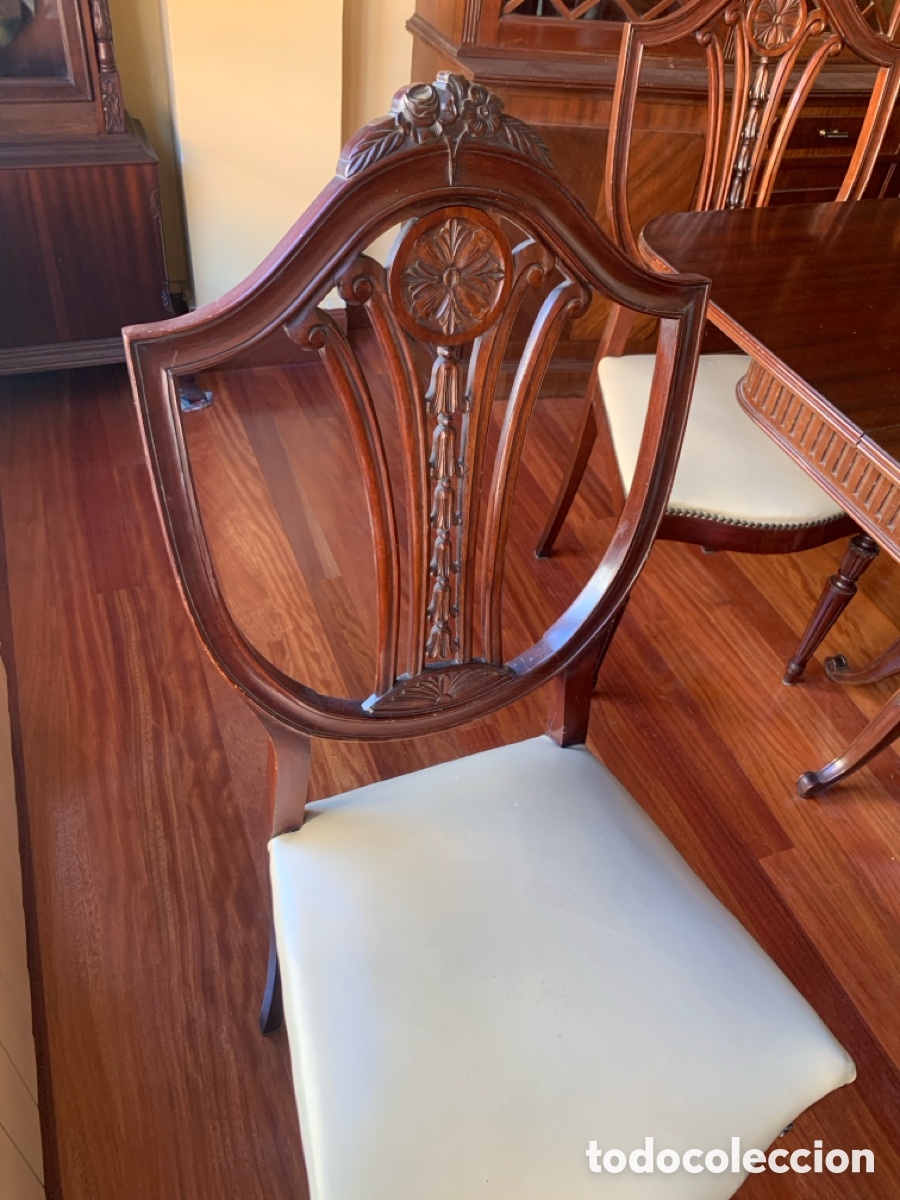 Antig&uuml;edades: Lote 6 sillas de sal&oacute;n