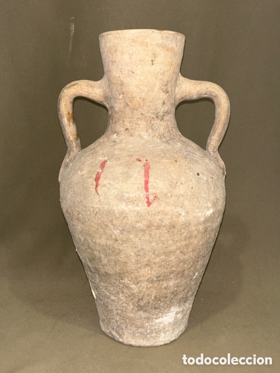 Antig&uuml;edades: C&Aacute;NTARO DE DOS ASAS EN TERRACOTA SIGLO XIX *VER FOTOS*