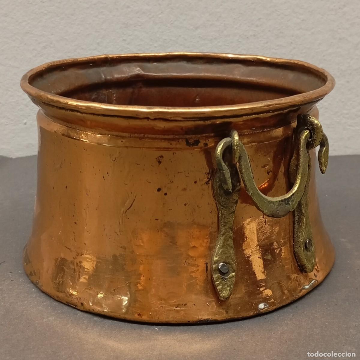 Antig&uuml;edades: CALDERO O MACETERO DE COBRE MARTILLADO - DECORACI&Oacute;N DE ESTILO R&Uacute;STICO - 90 X 140 MM / 1103
