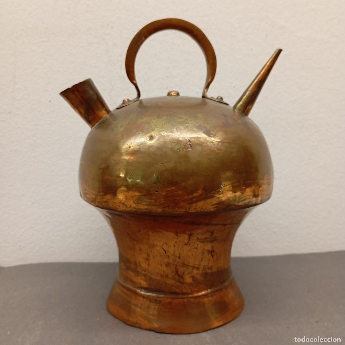 Antig&uuml;edades: ANTIGUO BOTIJO TRADICIONAL DE COBRE MARTILLADO - CATAL&Aacute;N - SIGLO XIX - 270 X 210 MM / 1109