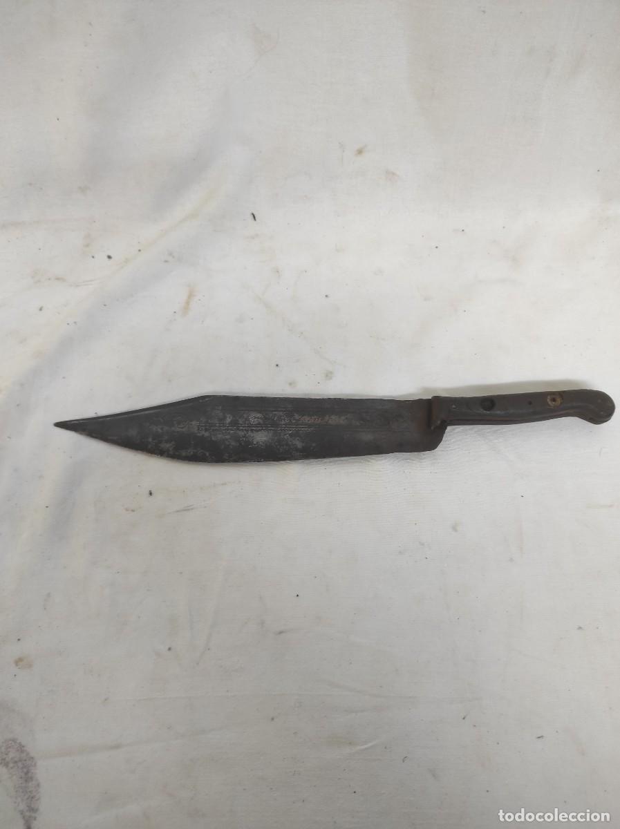 Antig&uuml;edades: Antiguo cuchillo de coleccionista con mango de asta!