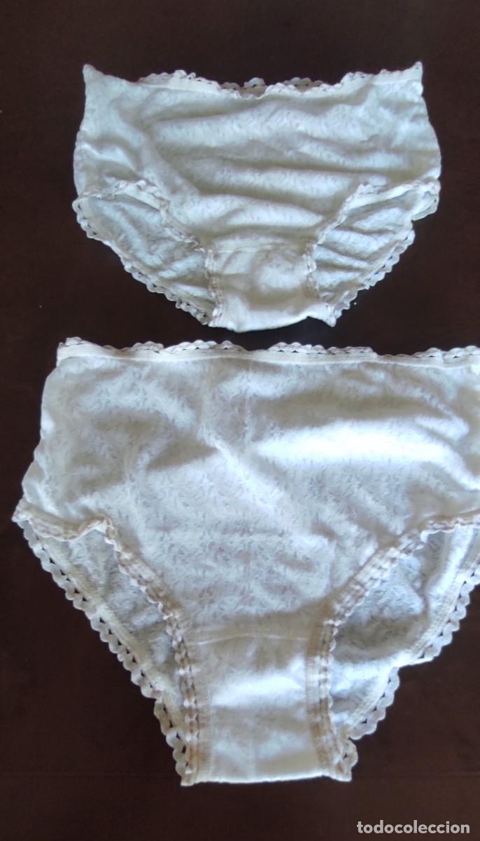 Antig&uuml;edades: LOTE DE 2 BRAGUITAS CLASICAS VINTAGE DE ALGODON CALADO PARA MUJER.