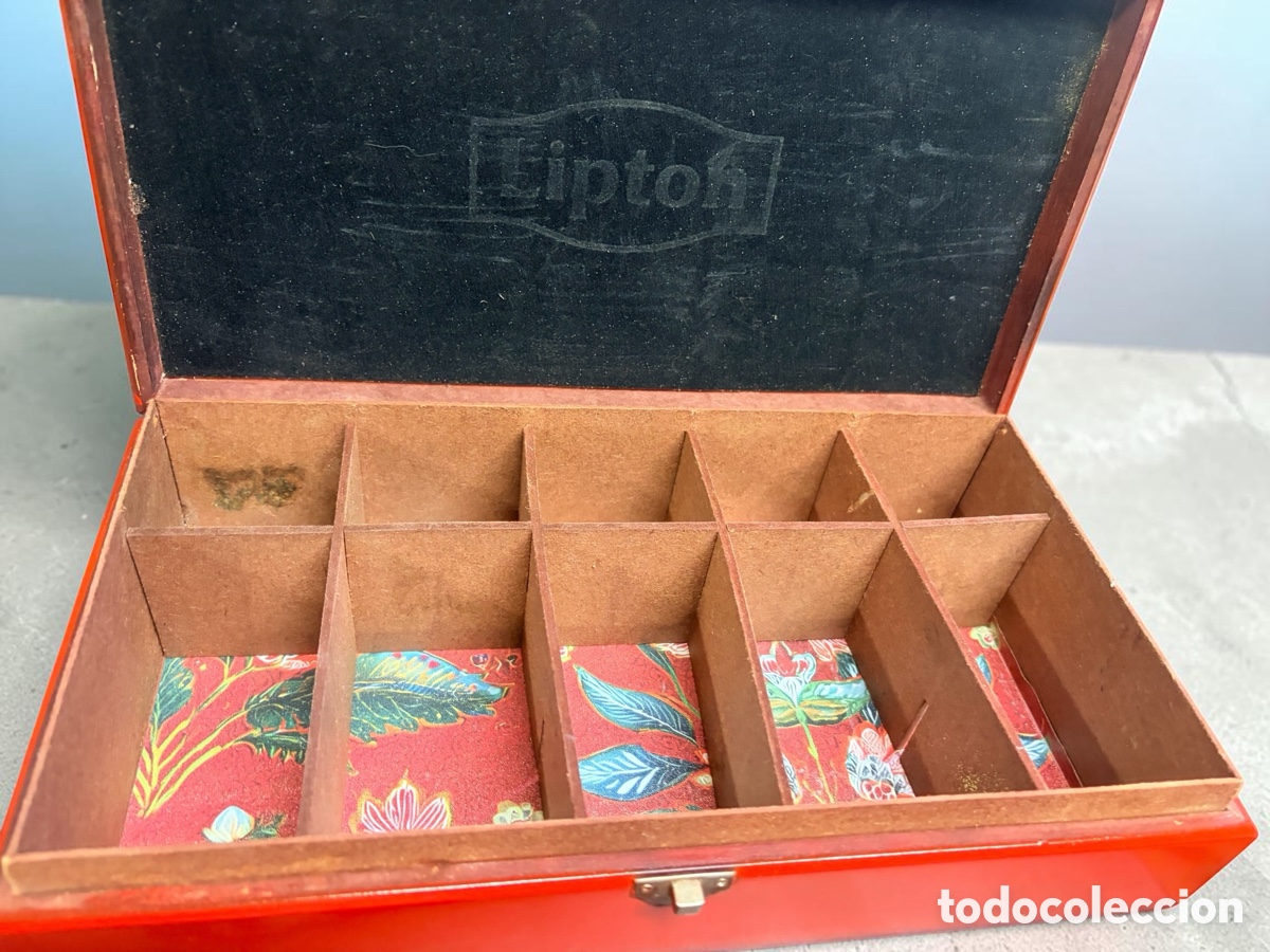 Antig&uuml;edades: Antigua caja de t&eacute; Lipton decorada - Foto 6