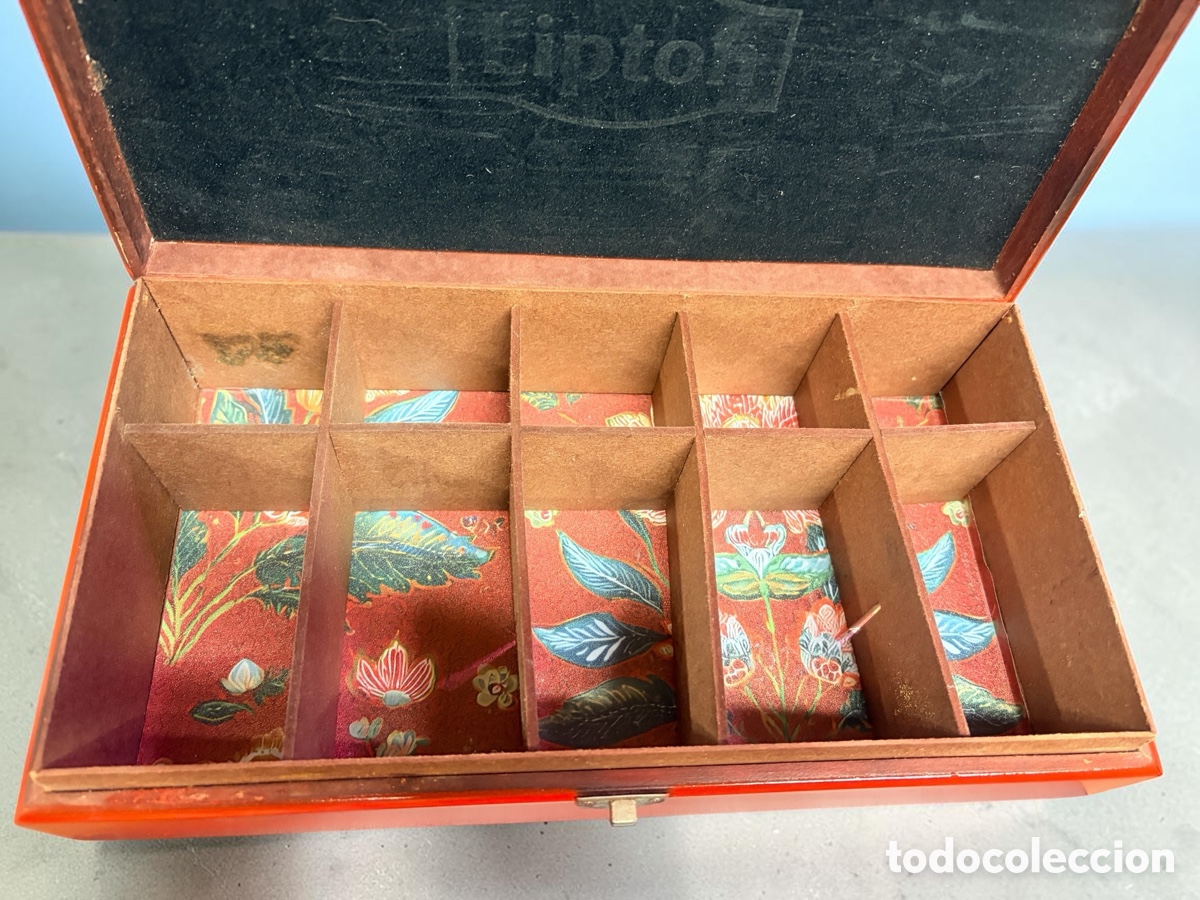 Antig&uuml;edades: Antigua caja de t&eacute; Lipton decorada - Foto 7