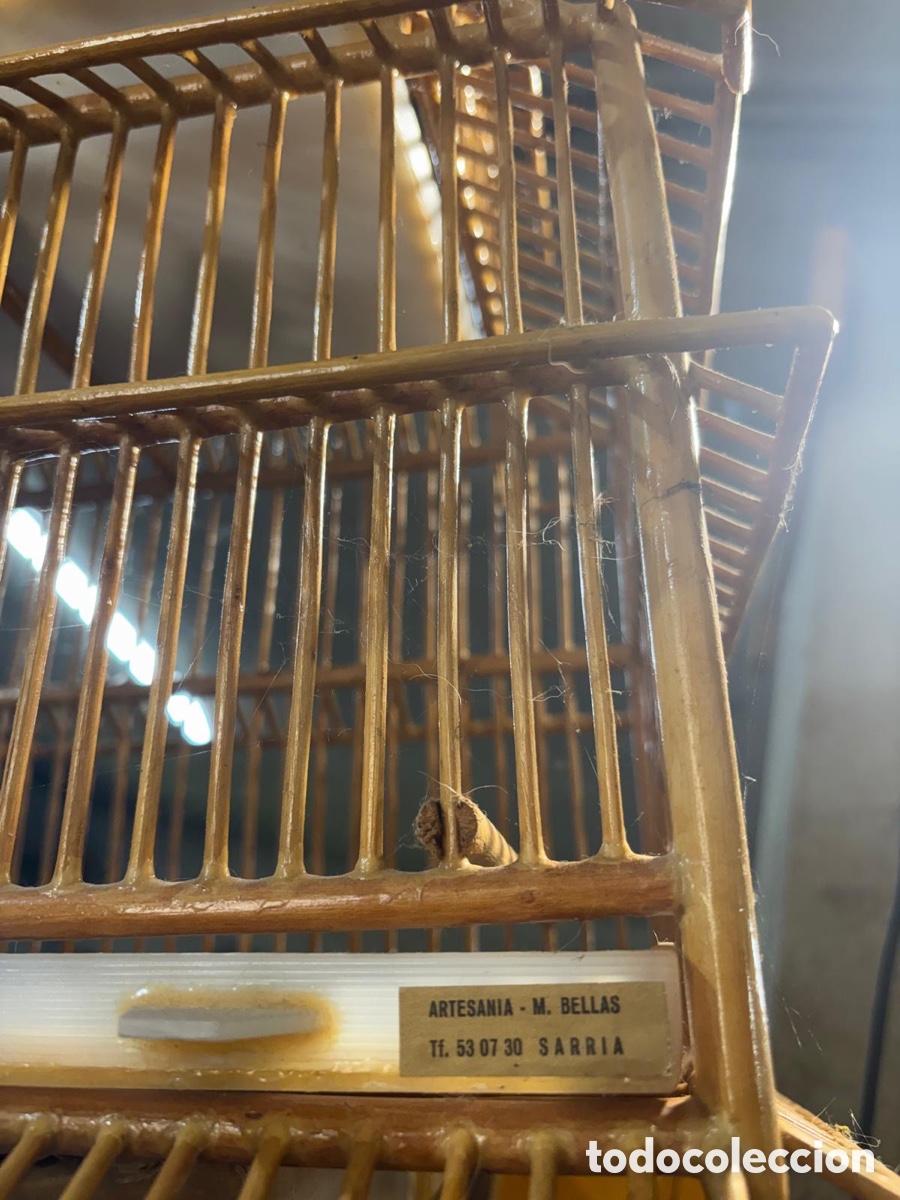 Antig&uuml;edades: Antigua jaula artesanal de bamb&uacute; - Foto 4