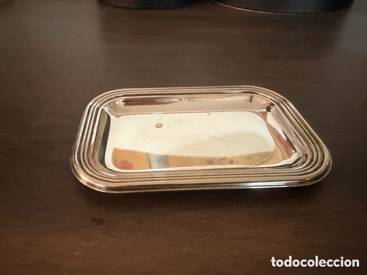 Antig&uuml;edades: Antigua bandeja rectangular plateada - Foto 2