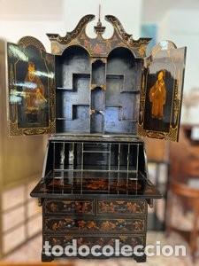 Oggetti Antichi: Mueble Bur&oacute; escritorio secreter estilo oriental lacado