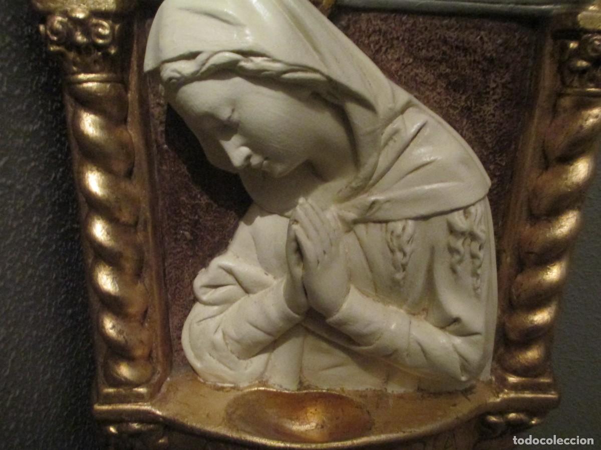 Antig&uuml;edades: Benditera de la Virgen Maria,en madera. - Foto 4