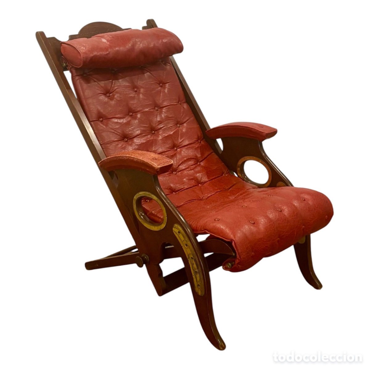 Antig&uuml;edades: Sill&oacute;n de campa&ntilde;a Circa 1.890. - Foto 3