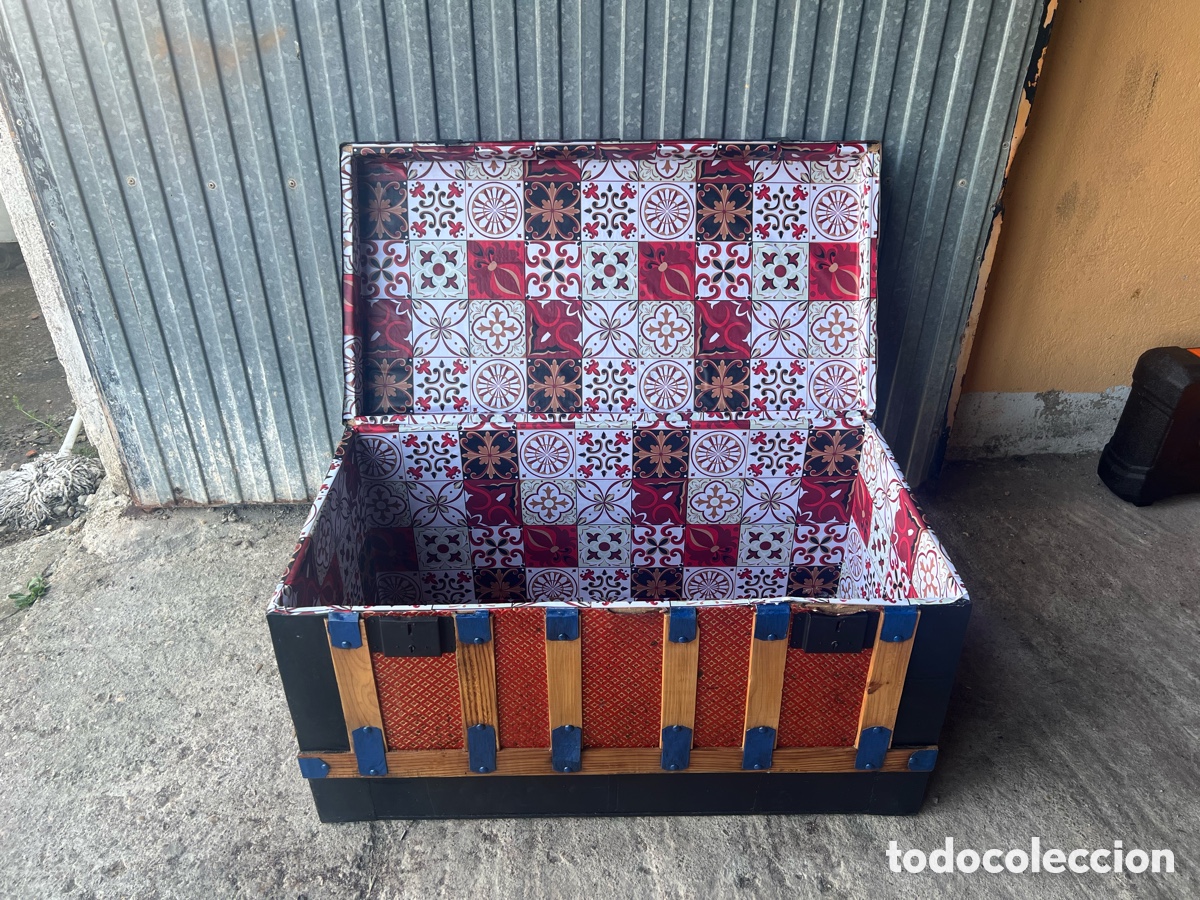 Antig&uuml;edades: Ba&uacute;l antiguo sin patas restaurado - Foto 4