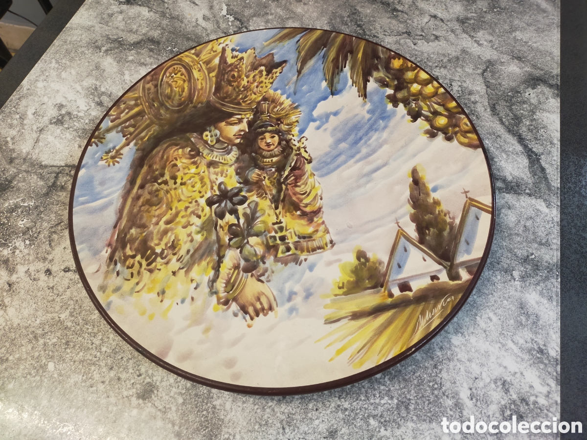 Antig&uuml;edades: Plato Cer&aacute;mica Virgen Desamparados, Marcial Marco