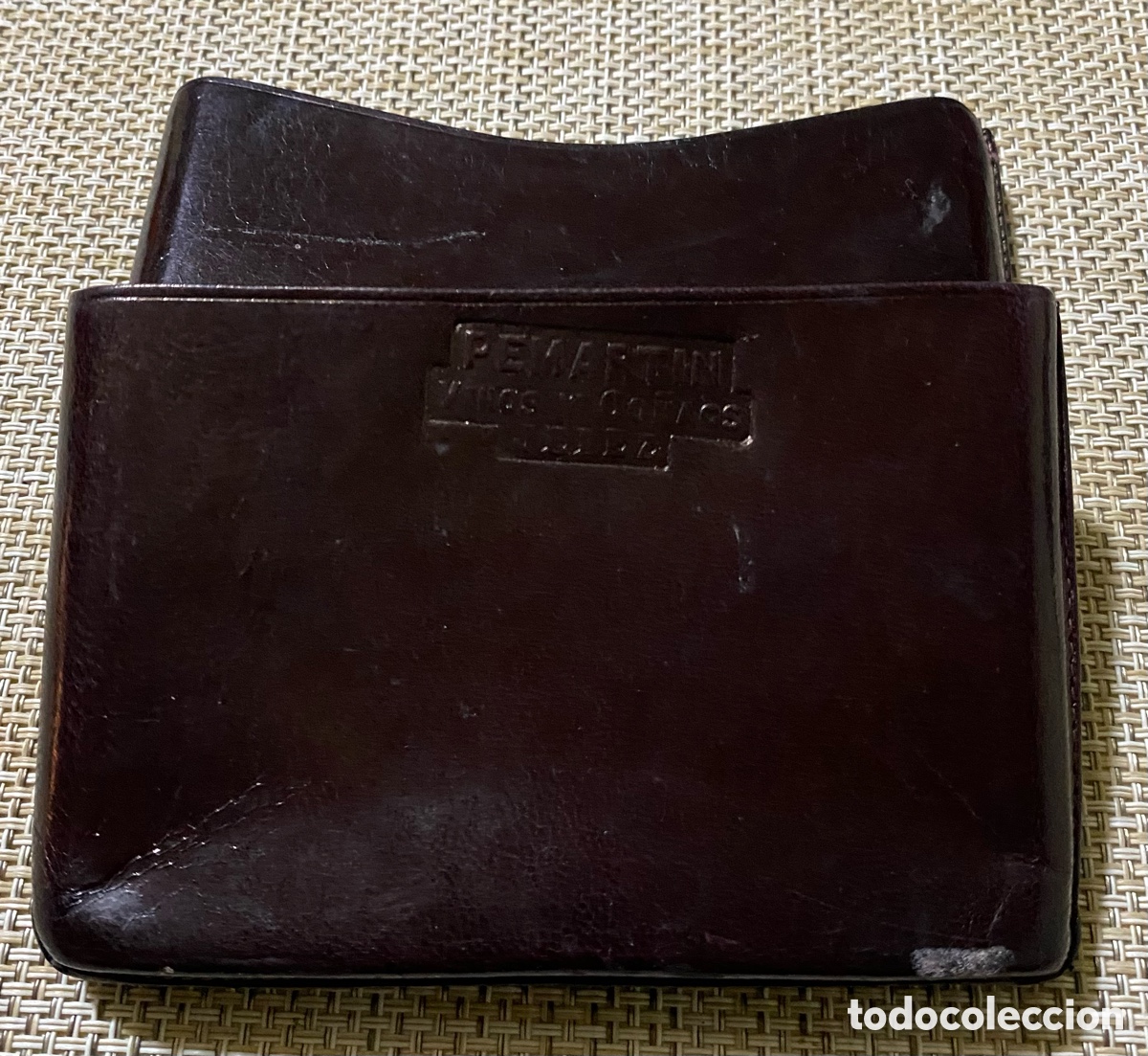 Antig&uuml;edades: Pitillera cuero antigua Pemartin Co&ntilde;ac