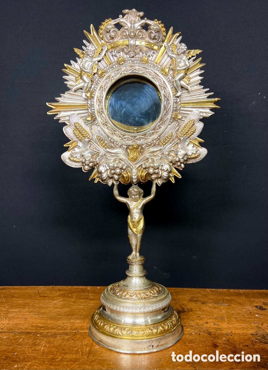 Antig&uuml;edades: Custodia Eucar&iacute;stica. Siglo XIX - Foto 7