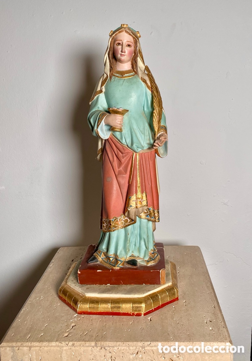 Antig&uuml;edades: Talla de la Virgen Santa Luc&iacute;a
