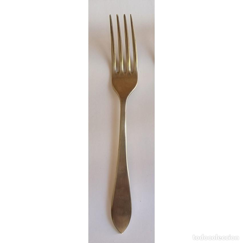 Antig&uuml;edades: TENEDOR de Mesa VINTAGE en ALPACA Marca GALLO. Cuberter&iacute;a Antigua de Reposici&oacute;n. Colecci&oacute;n.