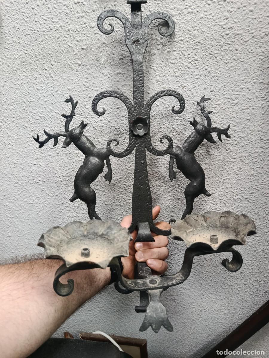 Antig&uuml;edades: Aplique candelabro de forja antiguo