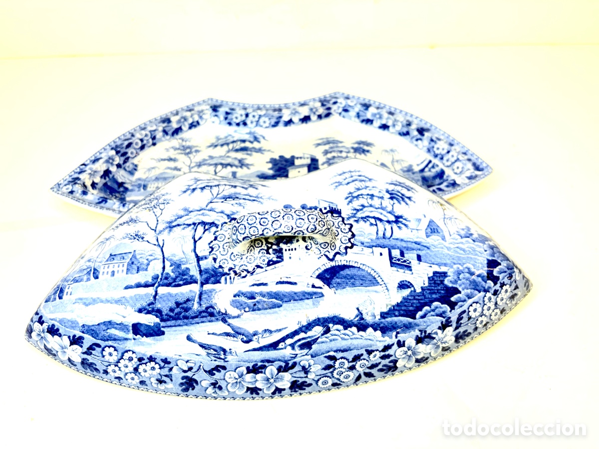 Antig&uuml;edades: Fuente de servicio Blue Willow By Spode Inglaterra 1930&rsquo;s