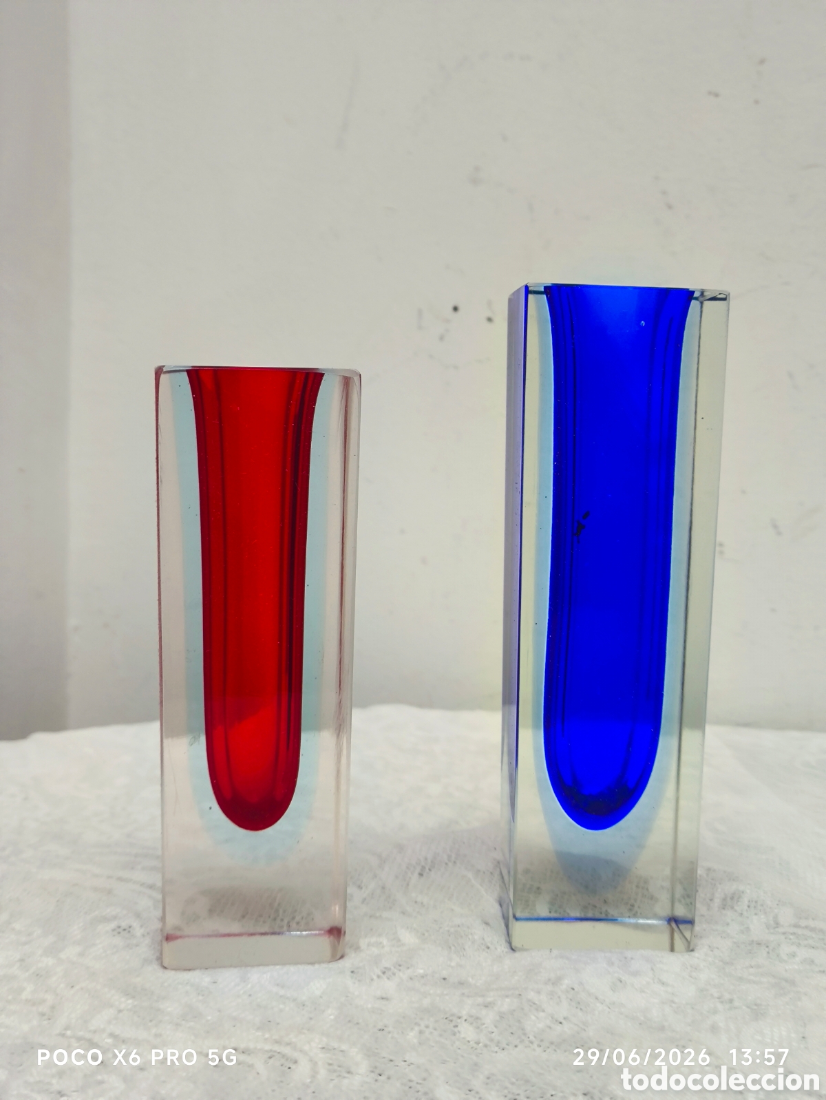 Antiquit&auml;ten: jarrones, son piezas vintage de cristal de Murano realizadas con la t&eacute;cnica Sommerso. El dise&ntilde;