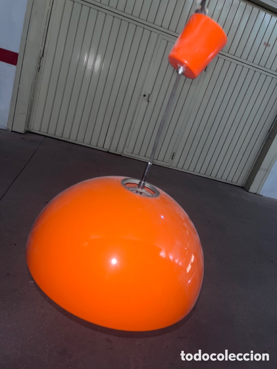 Antiques: L&aacute;mpara Antigua Naranja Space Age Vintage 70s