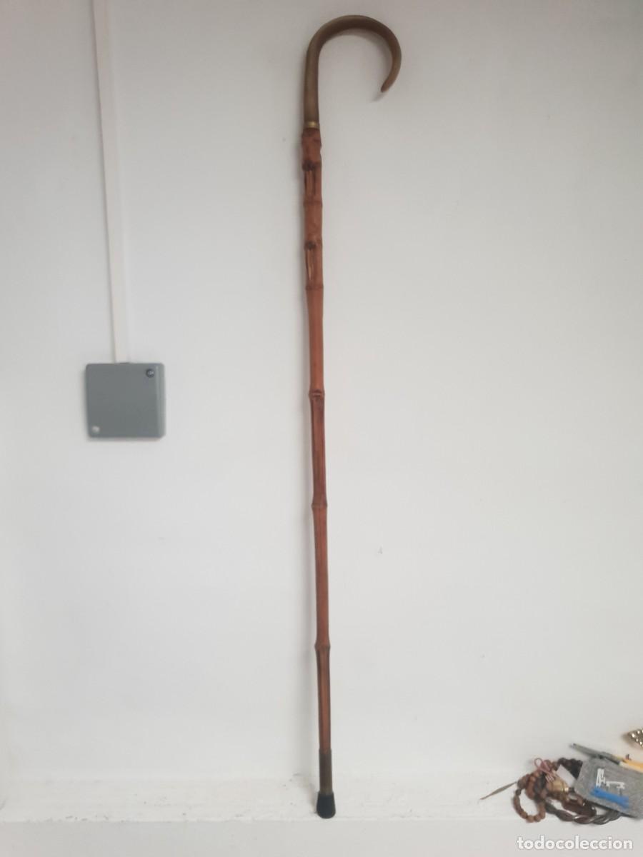 Antig&uuml;edades: Baston con empu&ntilde;adura asta y bamb&uacute; - Foto 2