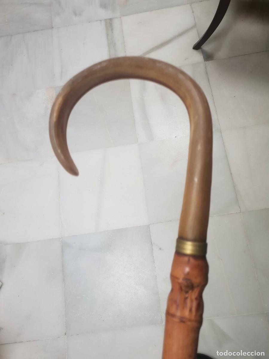 Antig&uuml;edades: Baston con empu&ntilde;adura asta y bamb&uacute; - Foto 4