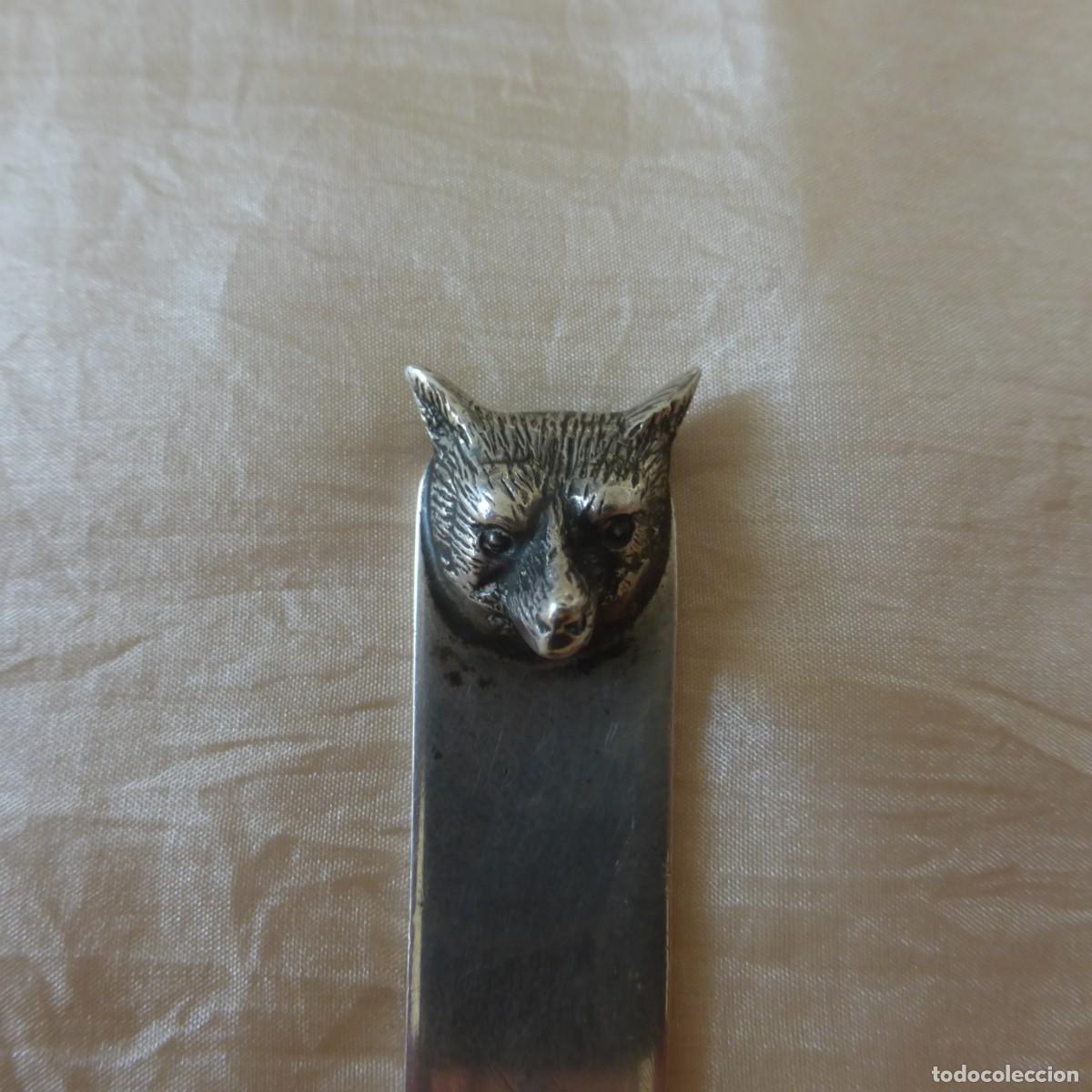 Antig&uuml;edades: ABRECARTAS PLATA DE LEY ZORRO C. 1954 NOVELTY STERLING SILVER LETTER OPENER FOX HEAD BIRMINGHAM