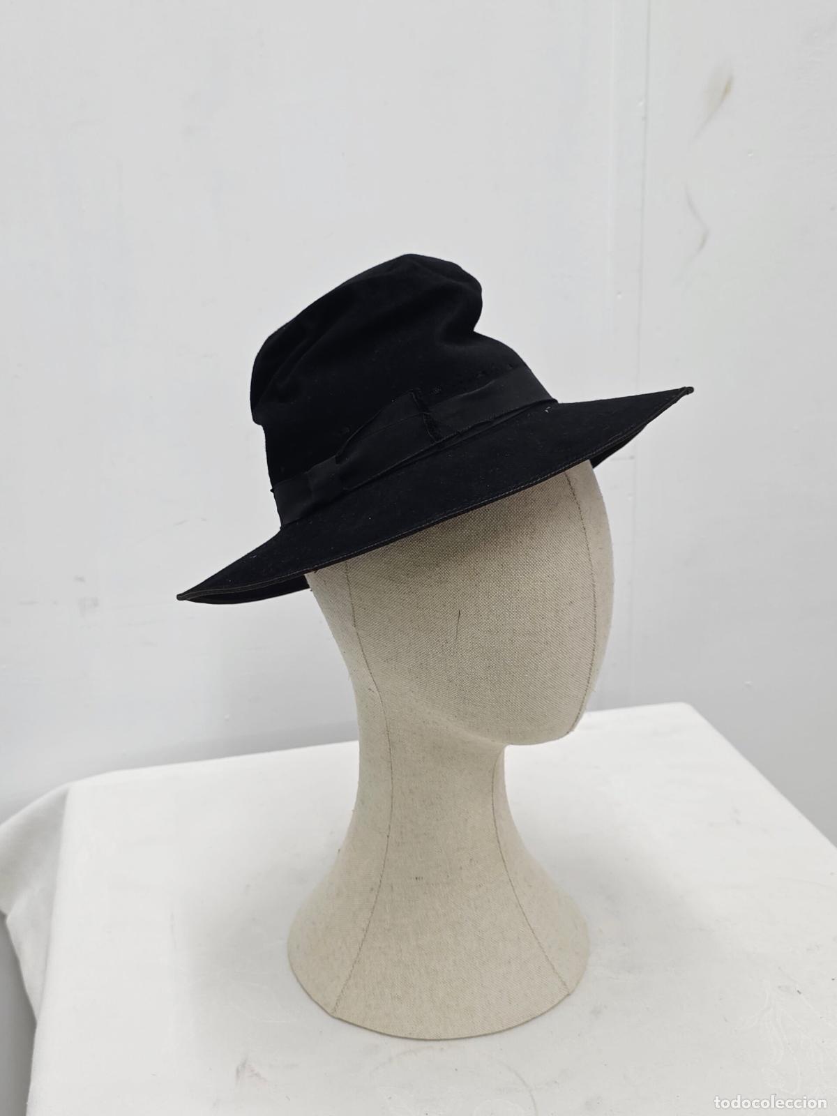 Antig&uuml;edades: Sombrero antiguo de fieltro negro Best English Make