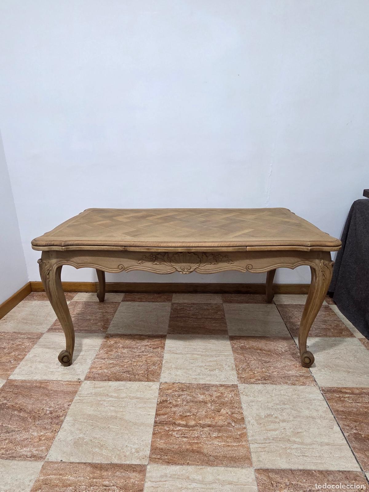 Antig&uuml;edades: Gran mesa extensible madera nogal lavada