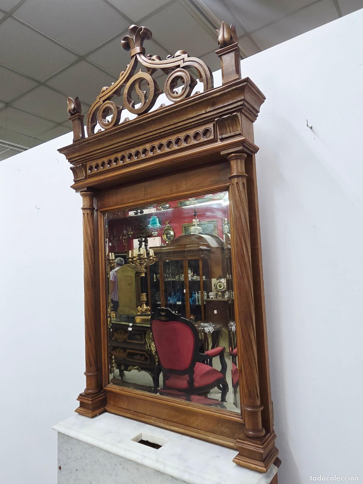 Antig&uuml;edades: Mueble lavabo antiguo con espejo - Foto 3