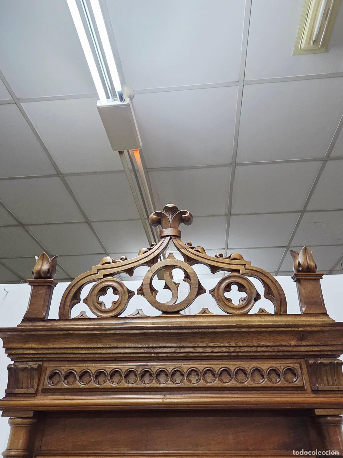 Antig&uuml;edades: Mueble lavabo antiguo con espejo - Foto 4