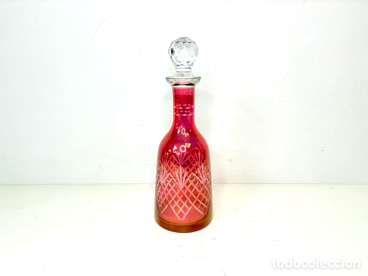 Antig&uuml;edades: Licorera Red Rose en cristal Daum franc&eacute;s 1960&rsquo;s