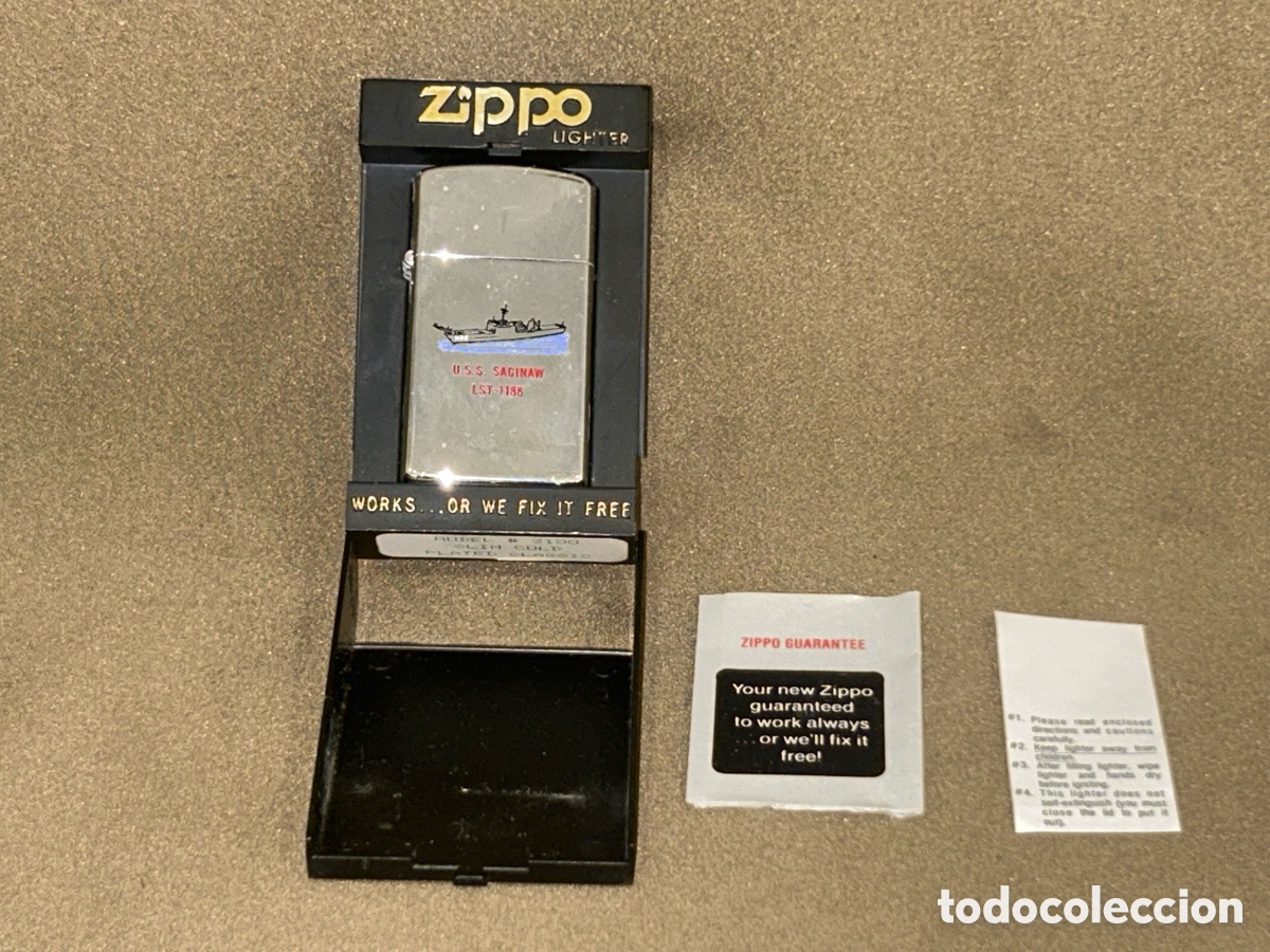 Antig&uuml;edades: ENCENDEDOR ZIPPO MODELO 3100 SLIM GOLD PLATED CLASSIC CON GARANTIA *EN SU ESTUCHE*