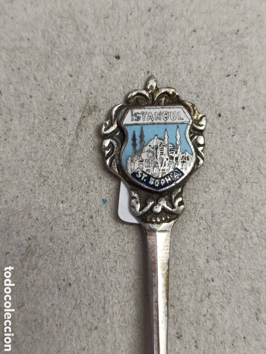 Antig&uuml;edades: CUCHARILLA DE PLATA CON ESMALTE DE ISTAMBUL. - Foto 2